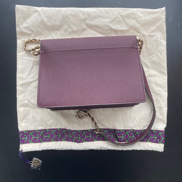 Tory Burch Robinson Shoulder Bag Burgundy - Picture 2 of 6